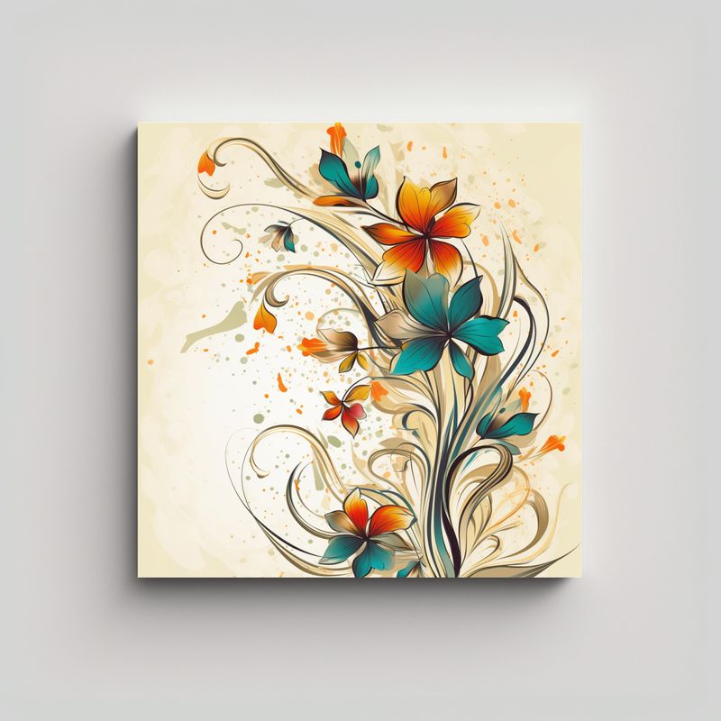 GENERICO - Composición De Colores En Vector De Arte Floral 80x80 Cm