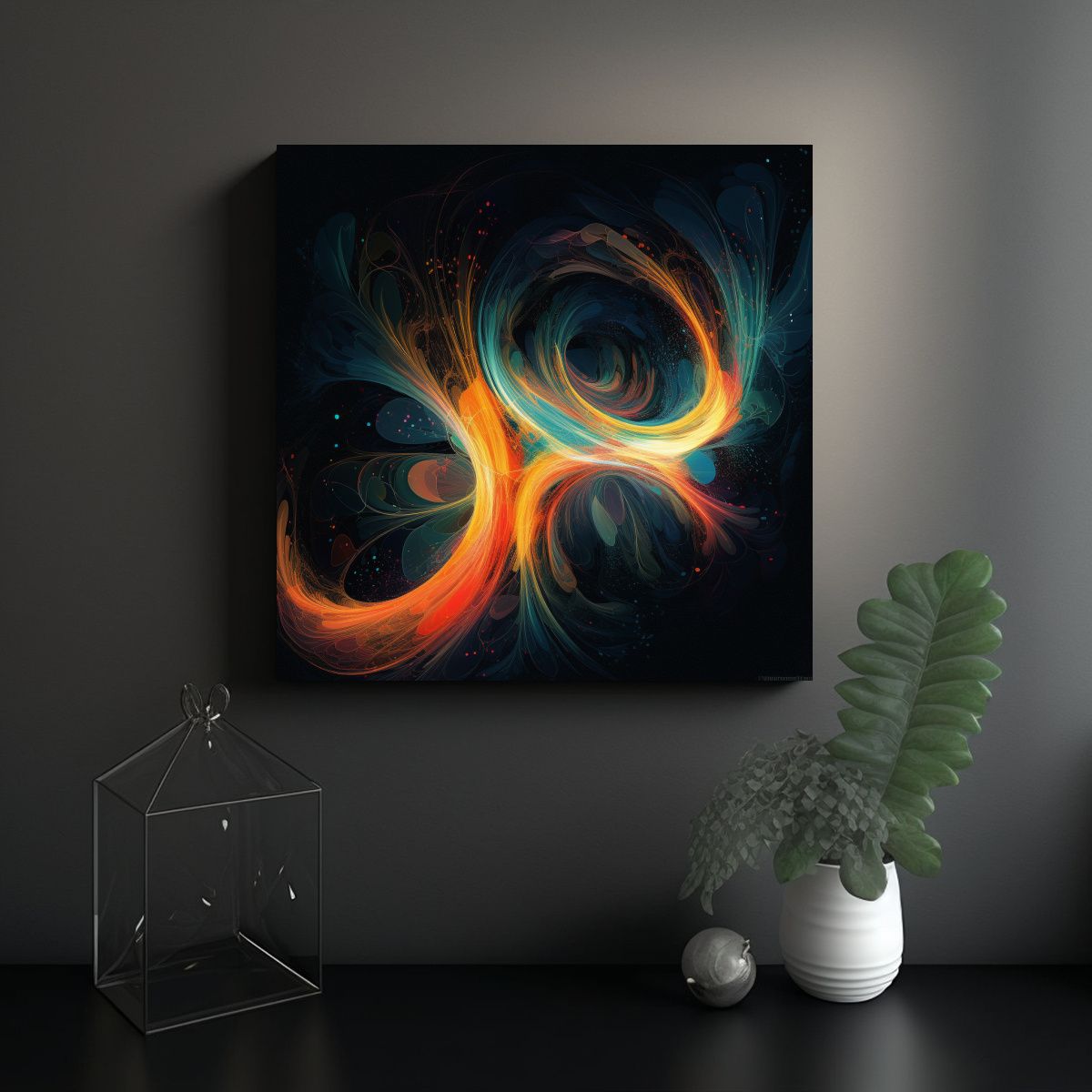 GENERICO - Pintura Fluorescente Vanguardista Para Decorar 80x80 Cm.