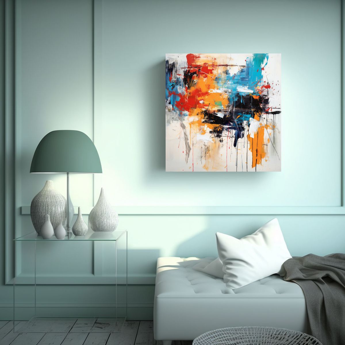 GENERICO - Pintura Abstracta Simbolizando Modernidad Y Finas 70x70 Cm