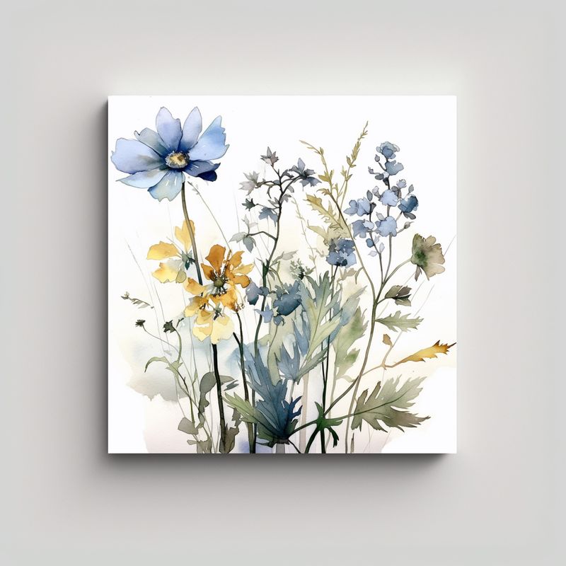 GENERICO - Cuadro Decorativo De Flores Botánicas En 80x80 Cm
