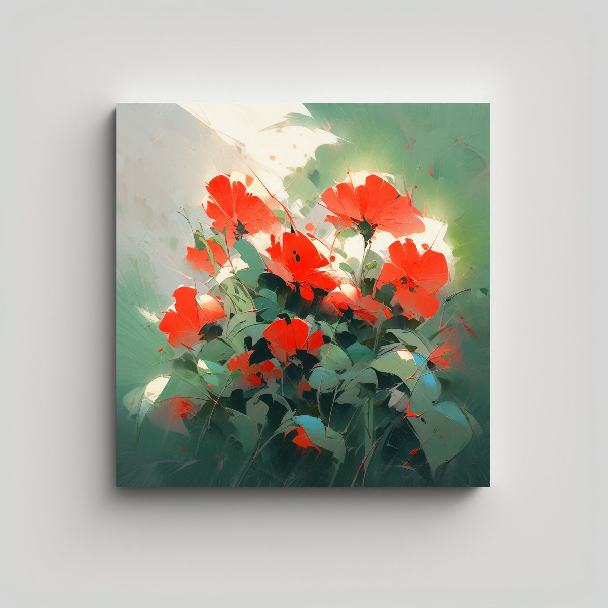 GENERICO - Pintura En Lienzo Hermosa Armonía De Flores 90x90 Cm