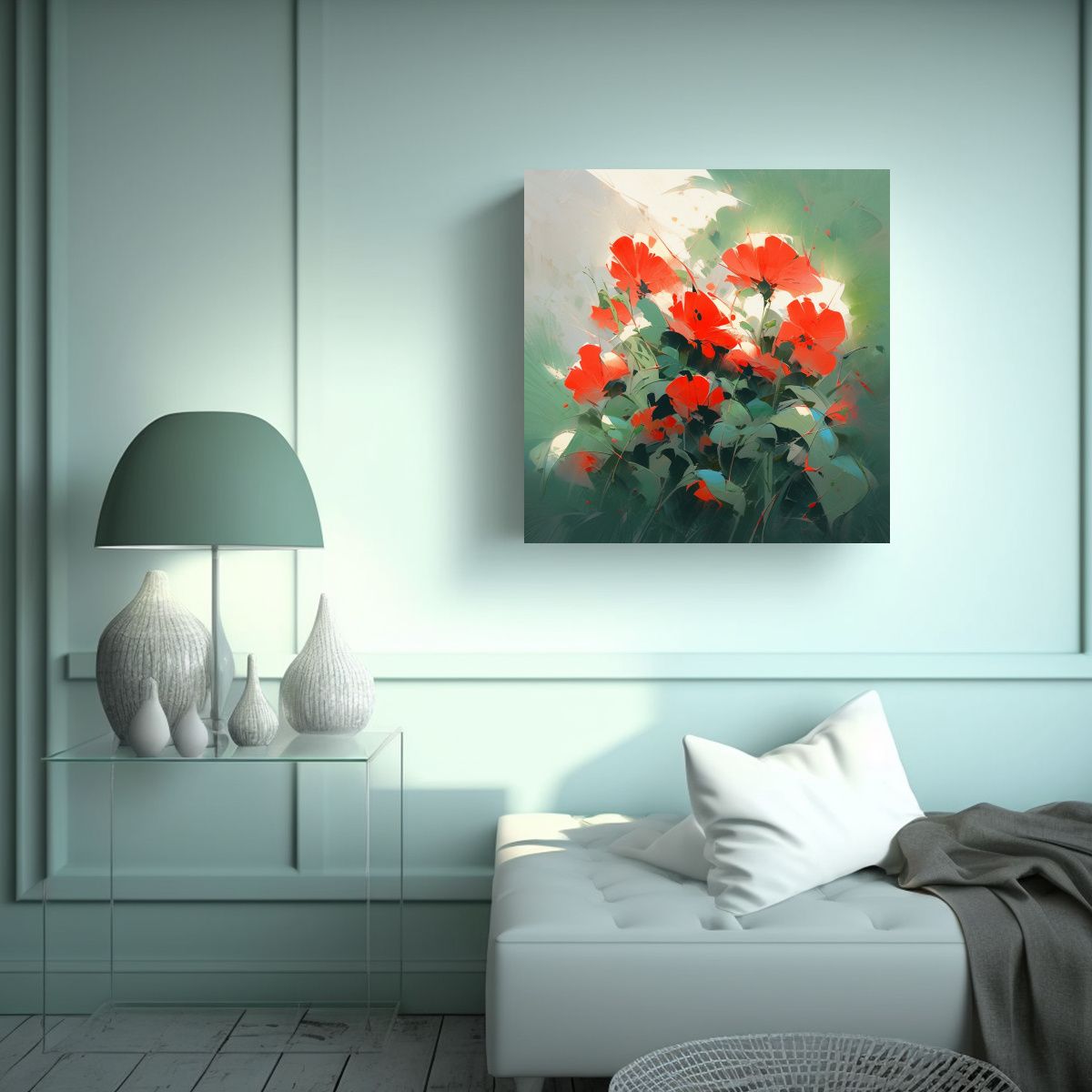 GENERICO - Pintura En Lienzo Hermosa Armonía De Flores 90x90 Cm