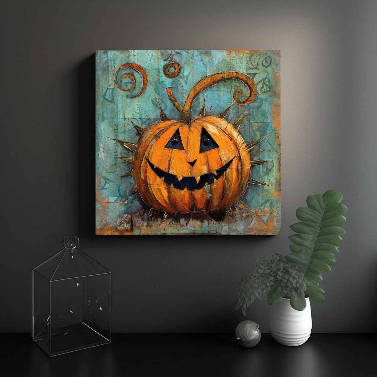 GENERICO - Cuadro En Bastidor Tema Halloween Estilo Mixto 70x70 Cm