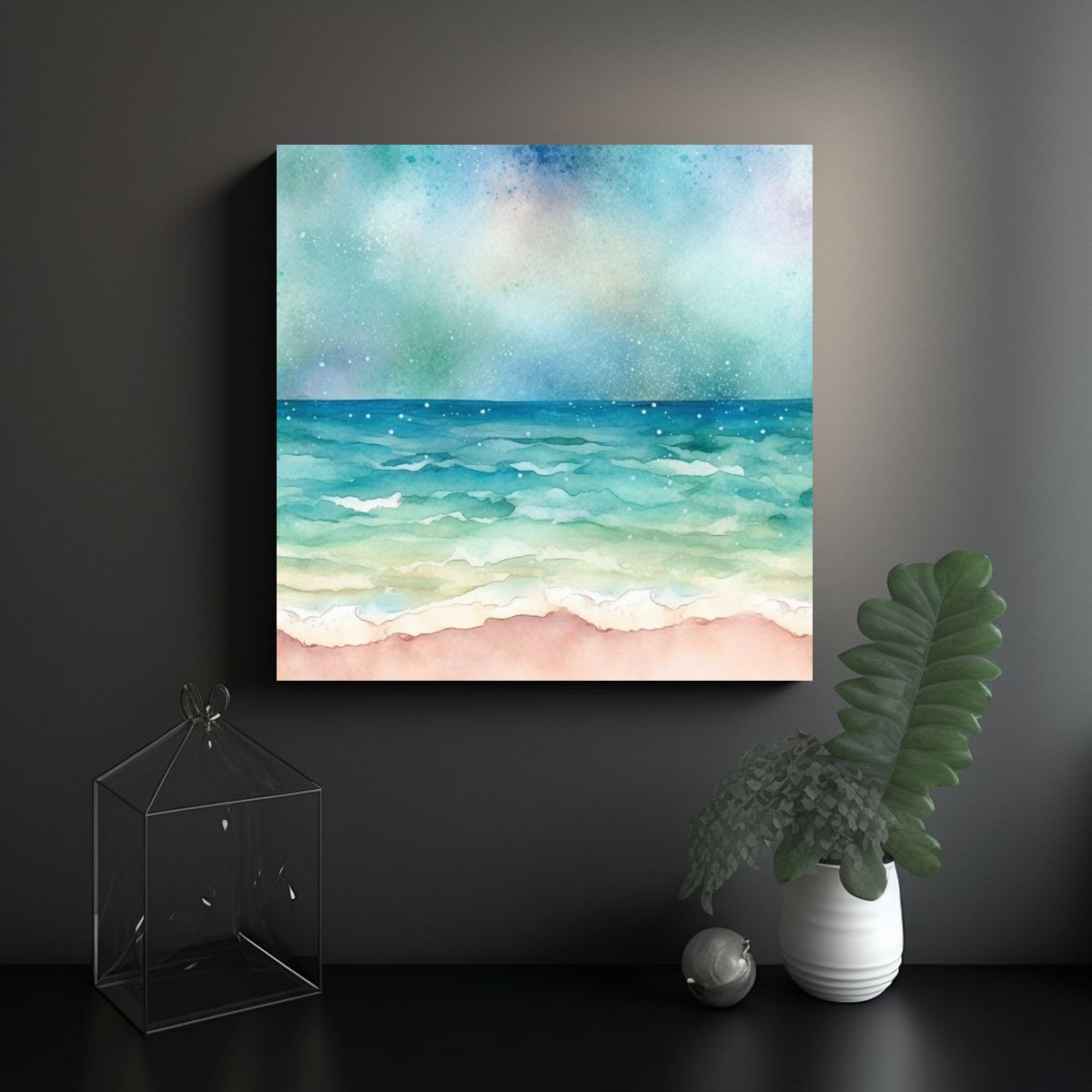 GENERICO - Cuadro Concepto Refinado Acuarela Fondo Borroso 80x80 Cm