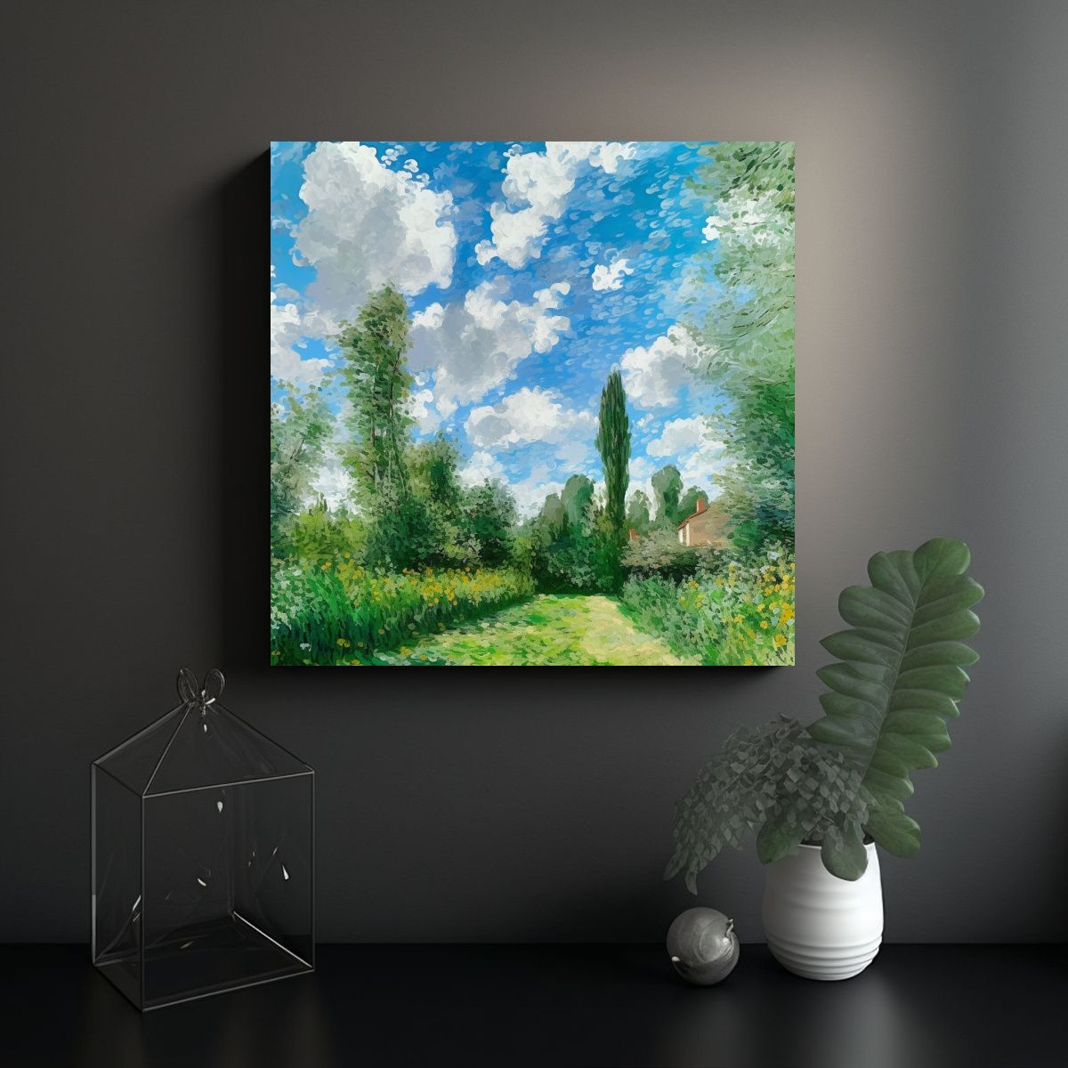 GENERICO - Pinturas Decorativas Al Estilo De Monet Cielo Y 80x80 Cm