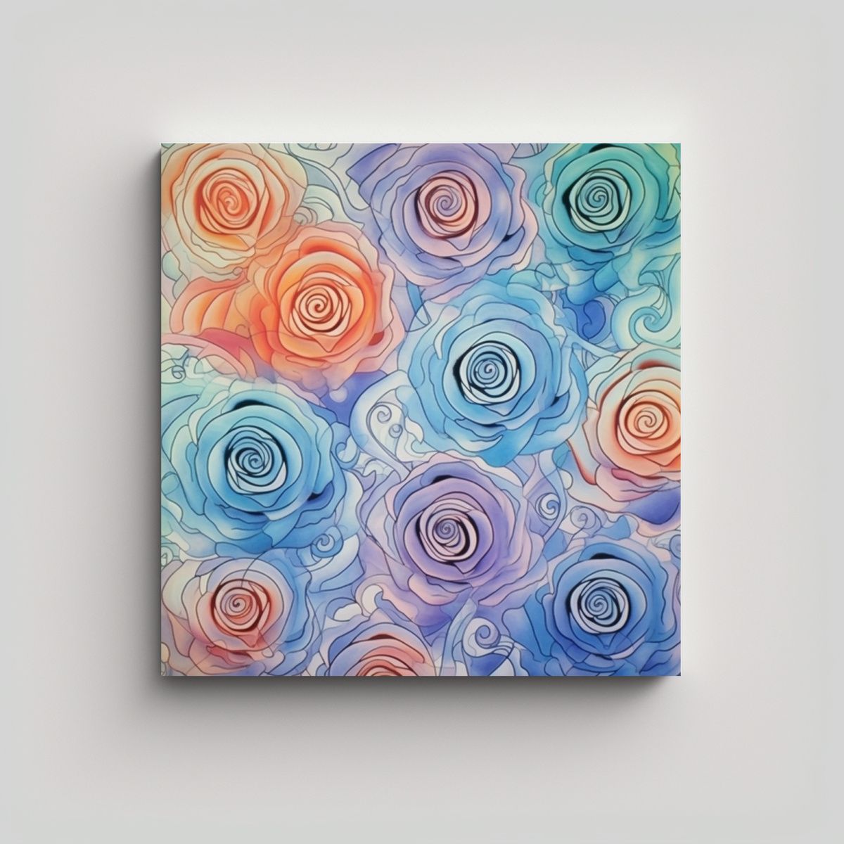 GENERICO - Pinturas Abstractas De Rosas En Forma De Ondas 70x70 Cm