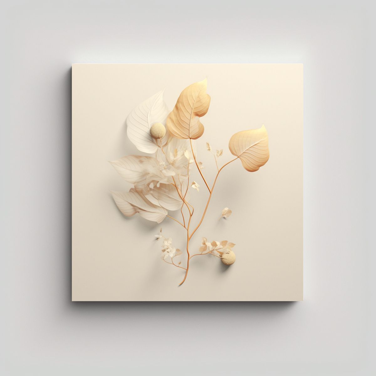 GENERICO - Ilustración Minimalista Abstracta De Ginseng En 80x80 Cm