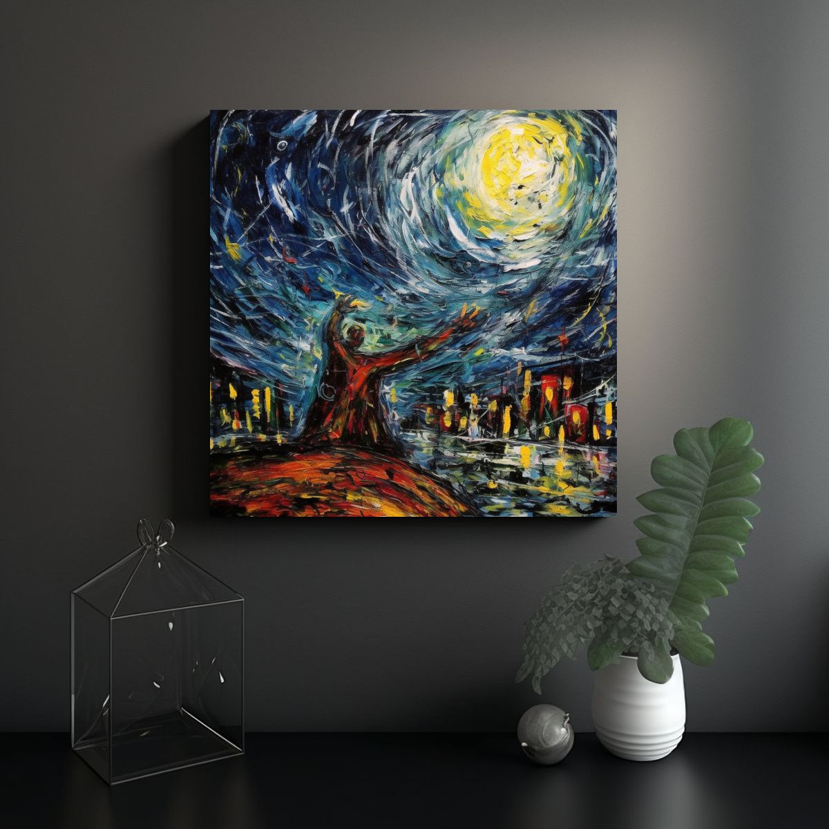 GENERICO - Pinturas Decorativas De Estilo Expresionista En 90x90 Cm.