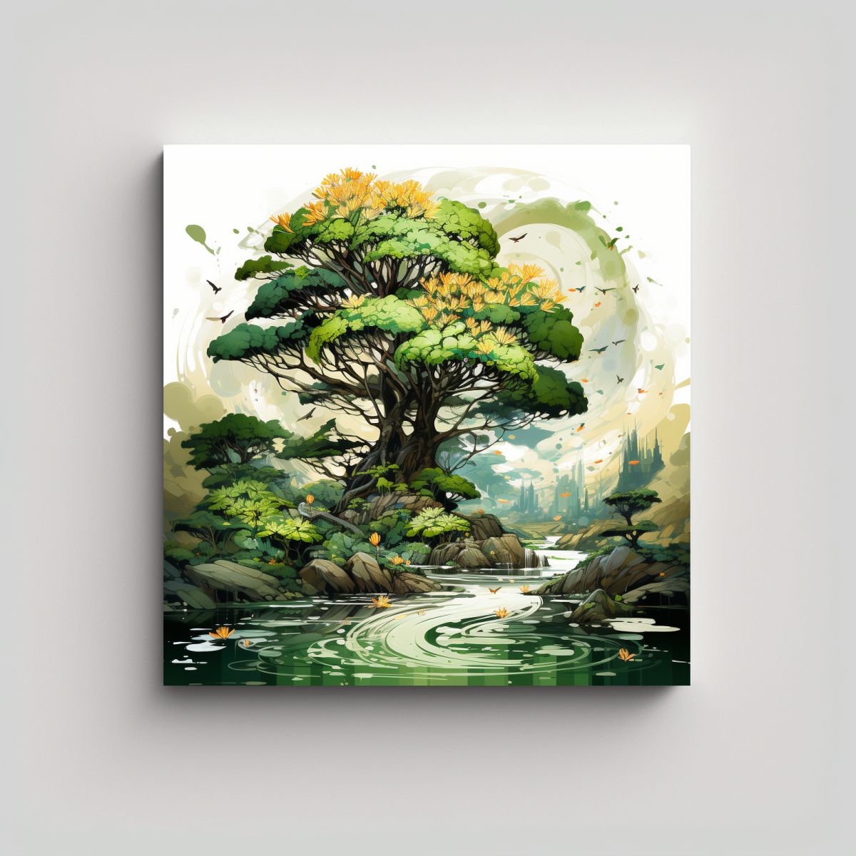 GENERICO - Cuadro Decorativo De Arte De Pared Con Ambiente 70x70 Cm