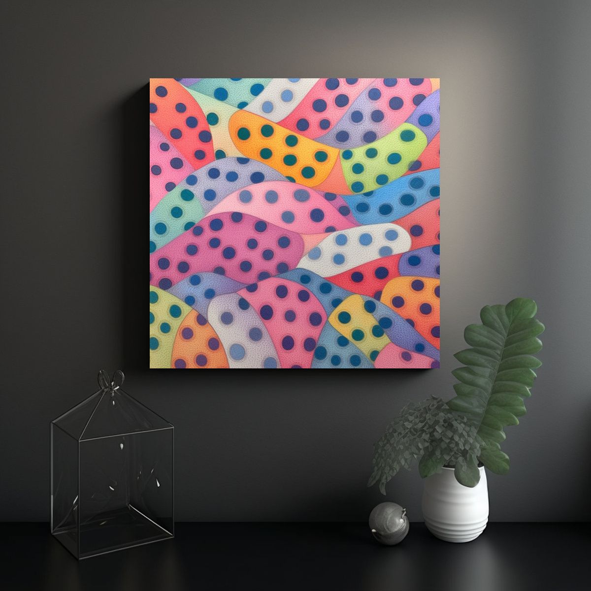 GENERICO - Cuadro Minimalista Moderno En Tonos Pasteles 70x70 Cm.