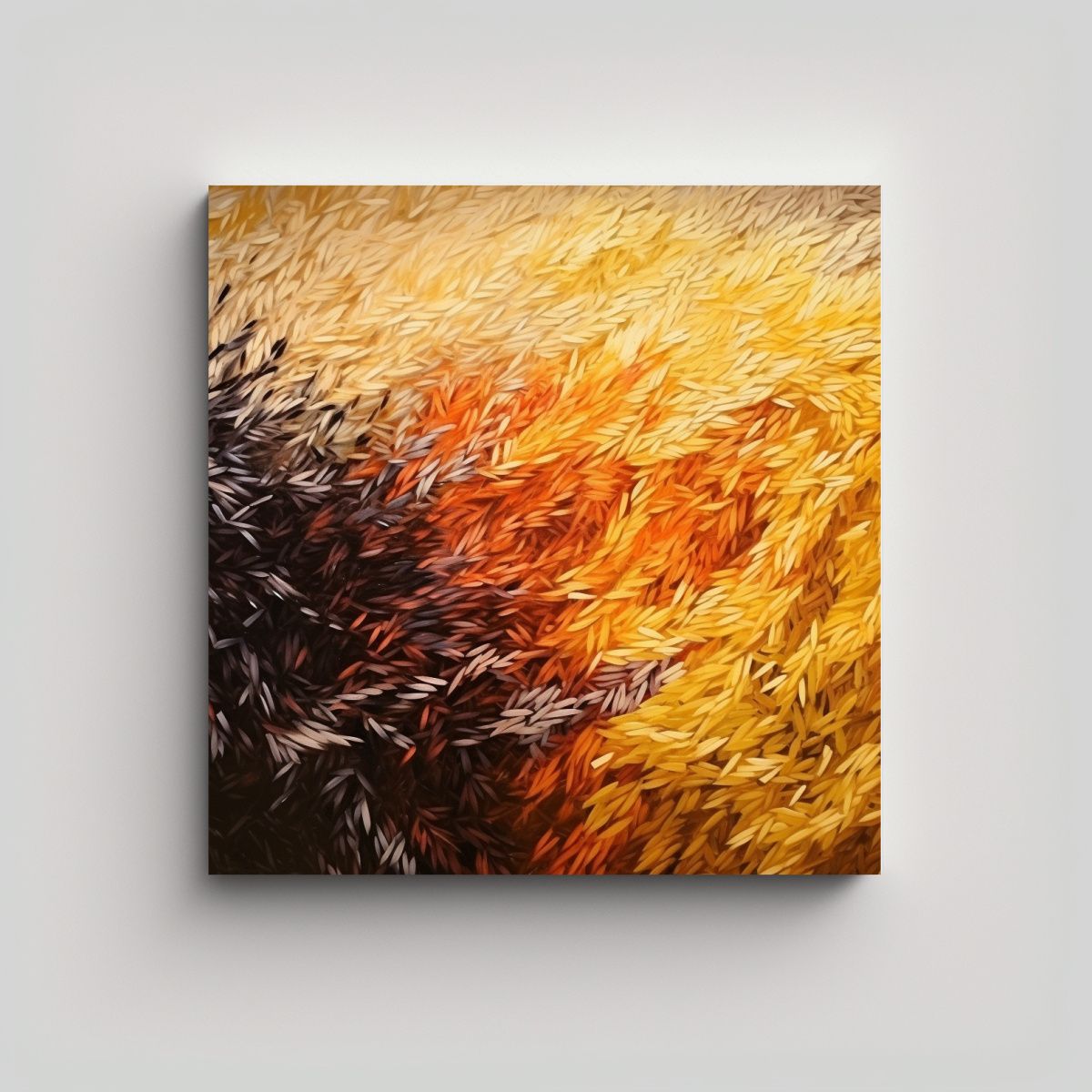GENERICO - Cuadro Abstracto De Granos De Arroz En Estilo 80x80 Cm