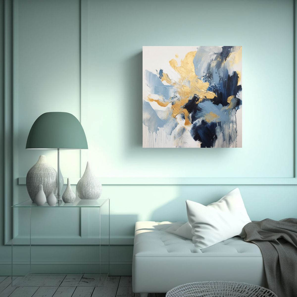 GENERICO - Cuadro Abstracto Con Colores Vibrantes Para 90x90 Cm