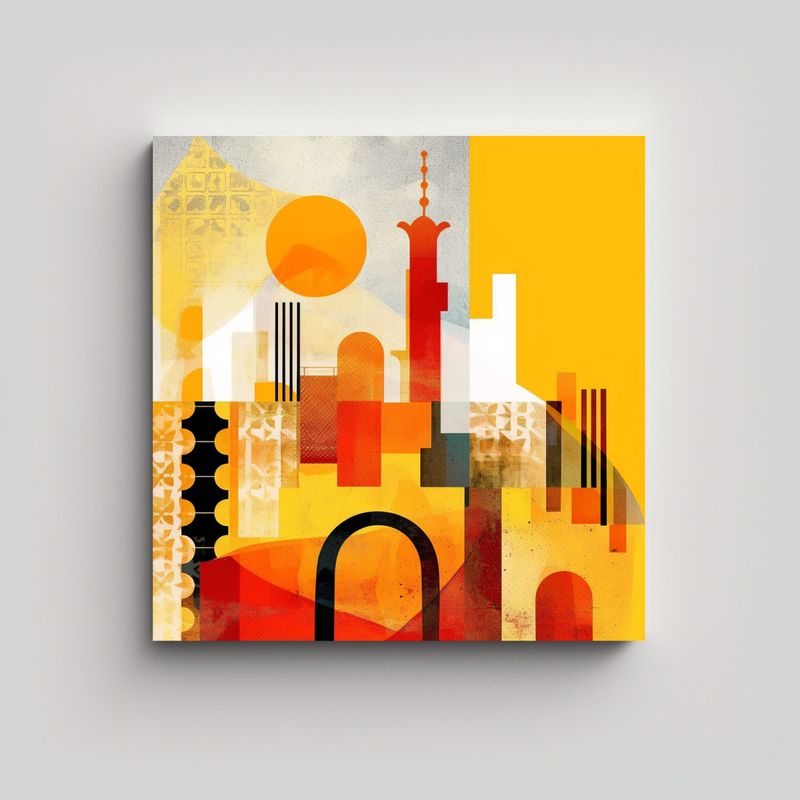 GENERICO - Postal Amarillo Inspirado En Marruecos Con 80x80 Cm