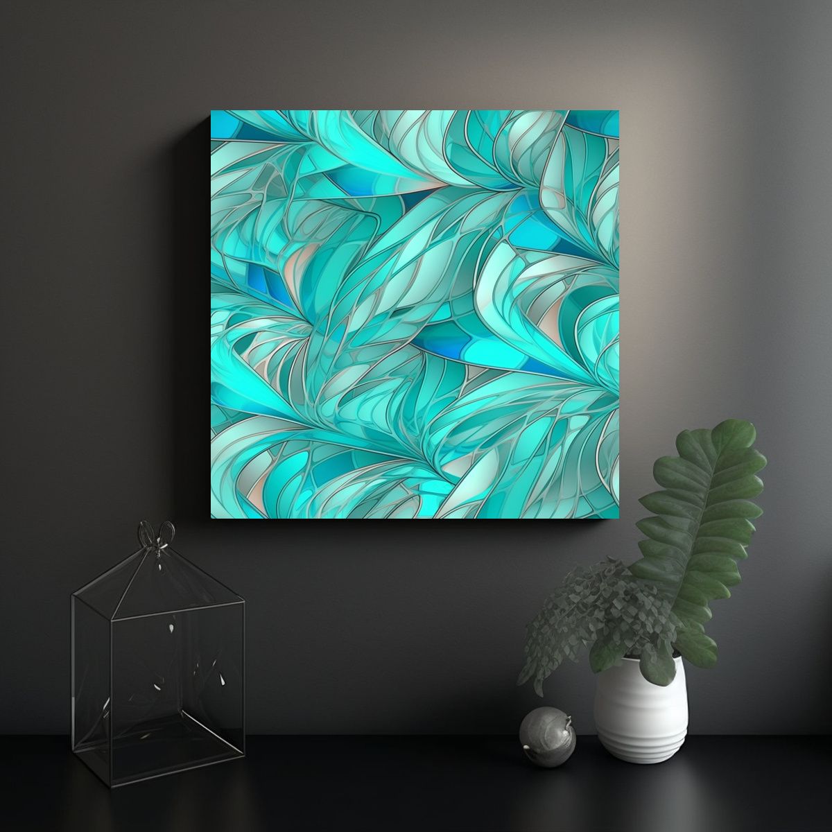 GENERICO - Pinturas Decorativas Con Patrón De Ondas 90x90 Cm