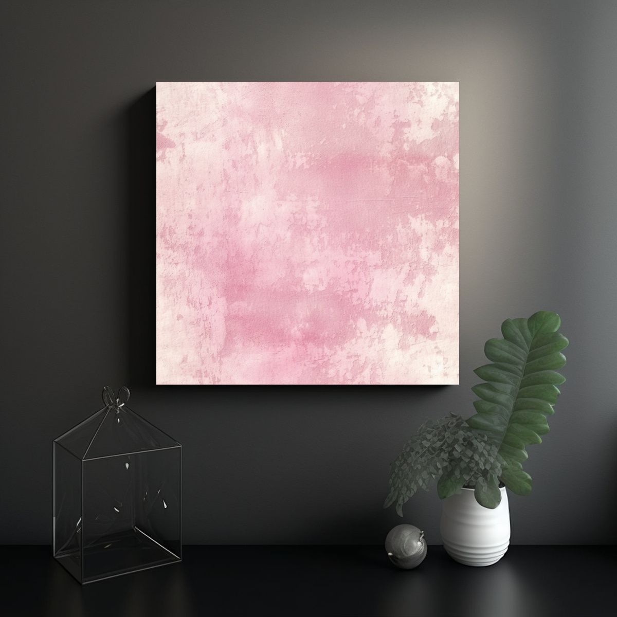 GENERICO - Pintura Abstracta Rosa Sobre Papel Hecho A Mano 80x80 Cm