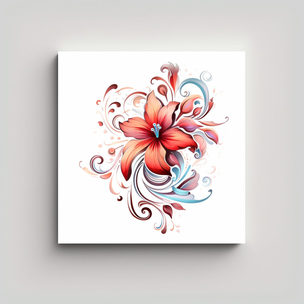 GENERICO - Impactante Arte Calido Diseño De Tatuaje Floral 70x70 Cm