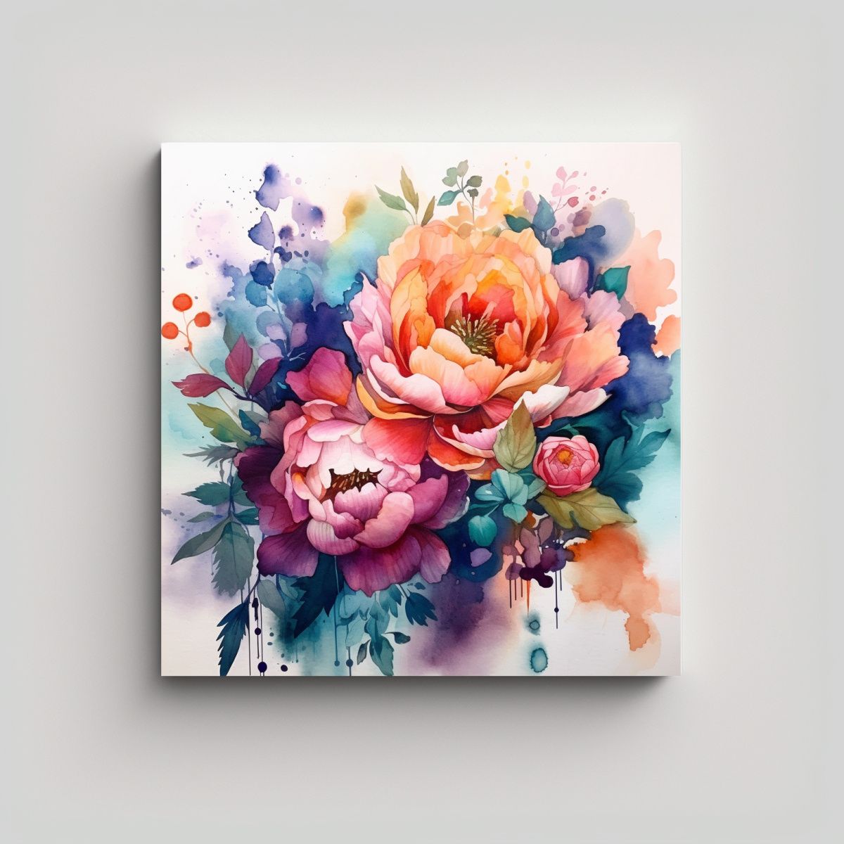 GENERICO - Expresión Multicolor En Cuadros Abstractos Con 80x80 Cm