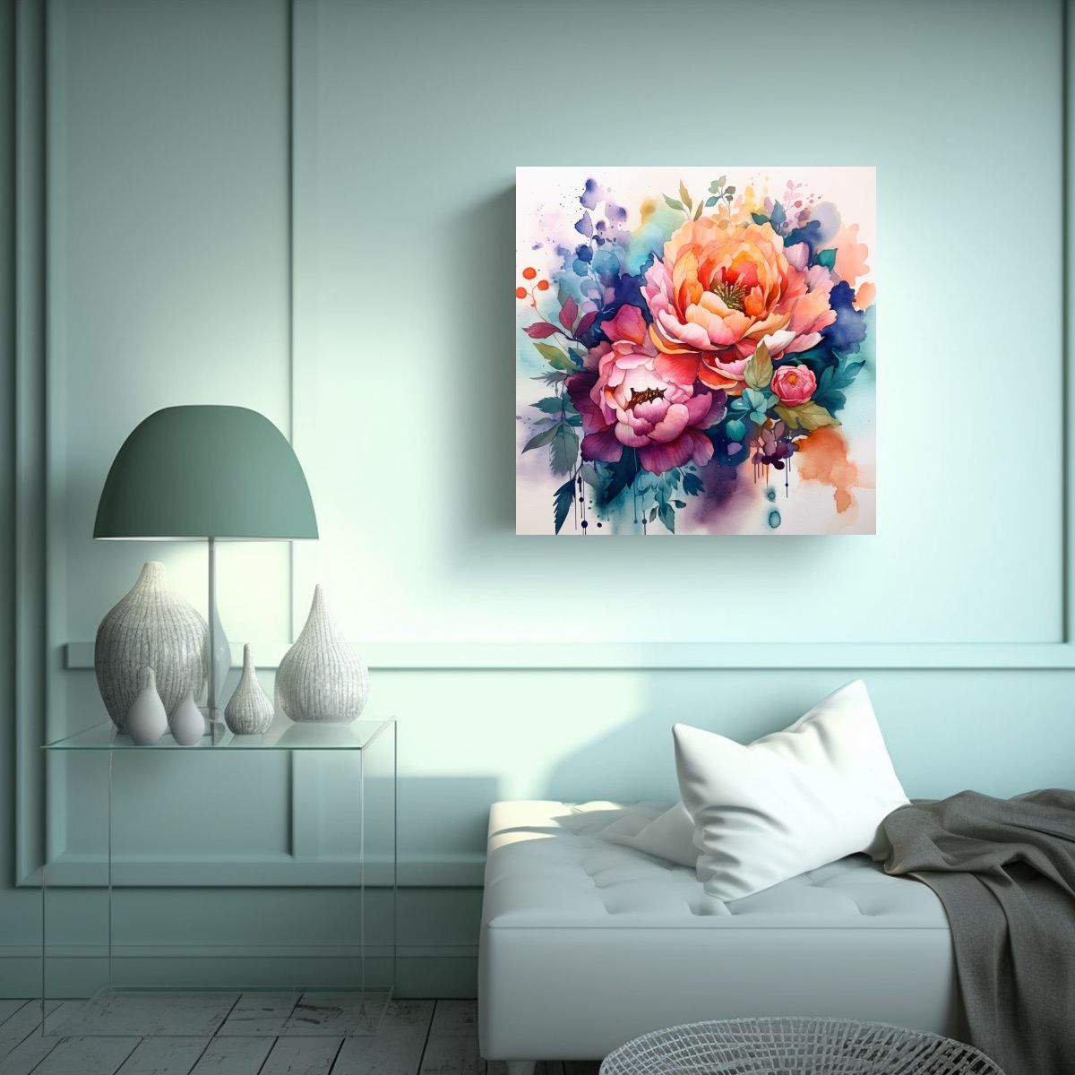 GENERICO - Expresión Multicolor En Cuadros Abstractos Con 80x80 Cm