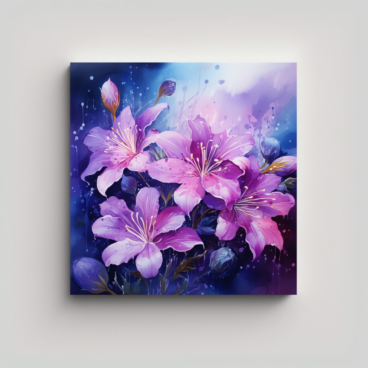 GENERICO - Pinturas Abstractas En Tonos Púrpura Para 80x80 Cm