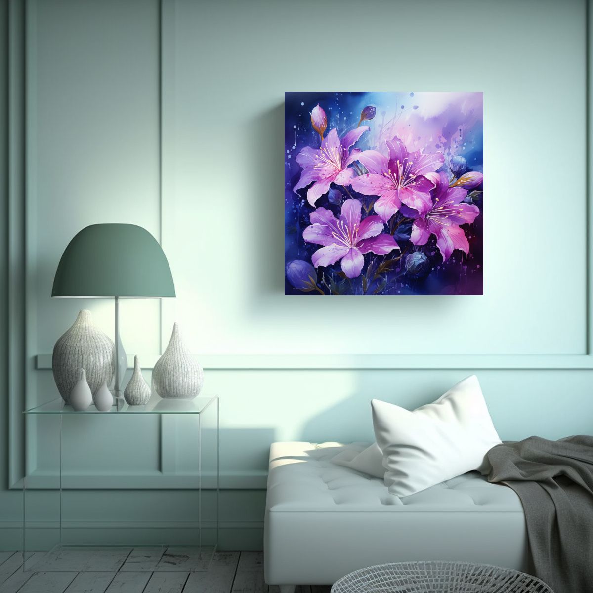 GENERICO - Pinturas Abstractas En Tonos Púrpura Para 80x80 Cm