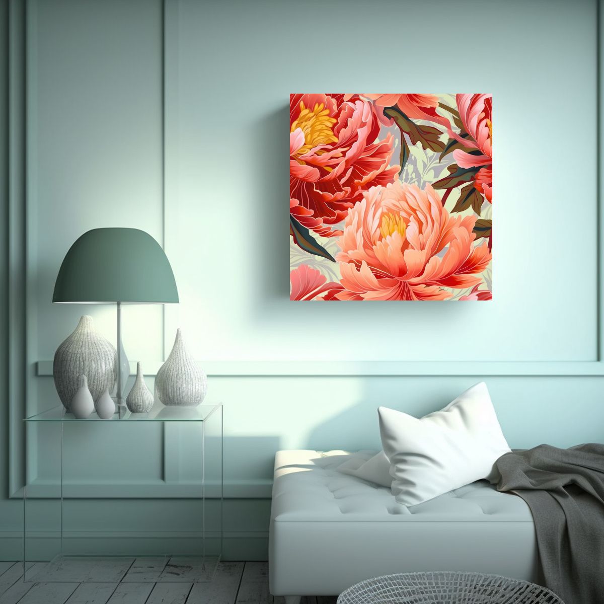 GENERICO - Innovadora Fotografía De Peonías En Verano 70x70 Cm