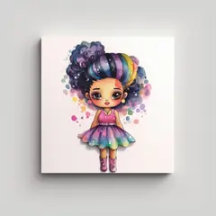 GENERICO - Pinturas Decorativas Con Lindo Reflejo De Barbie 80x80 Cm.