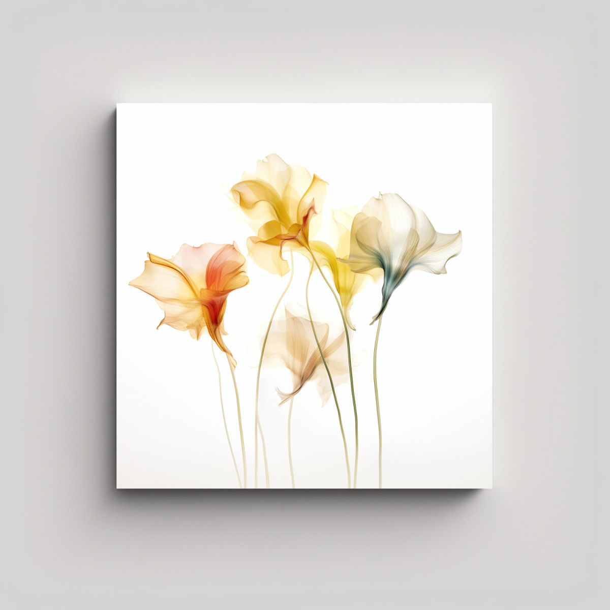 GENERICO - Cuadro Fotográfico Minimalista Flores 80x80 Cm