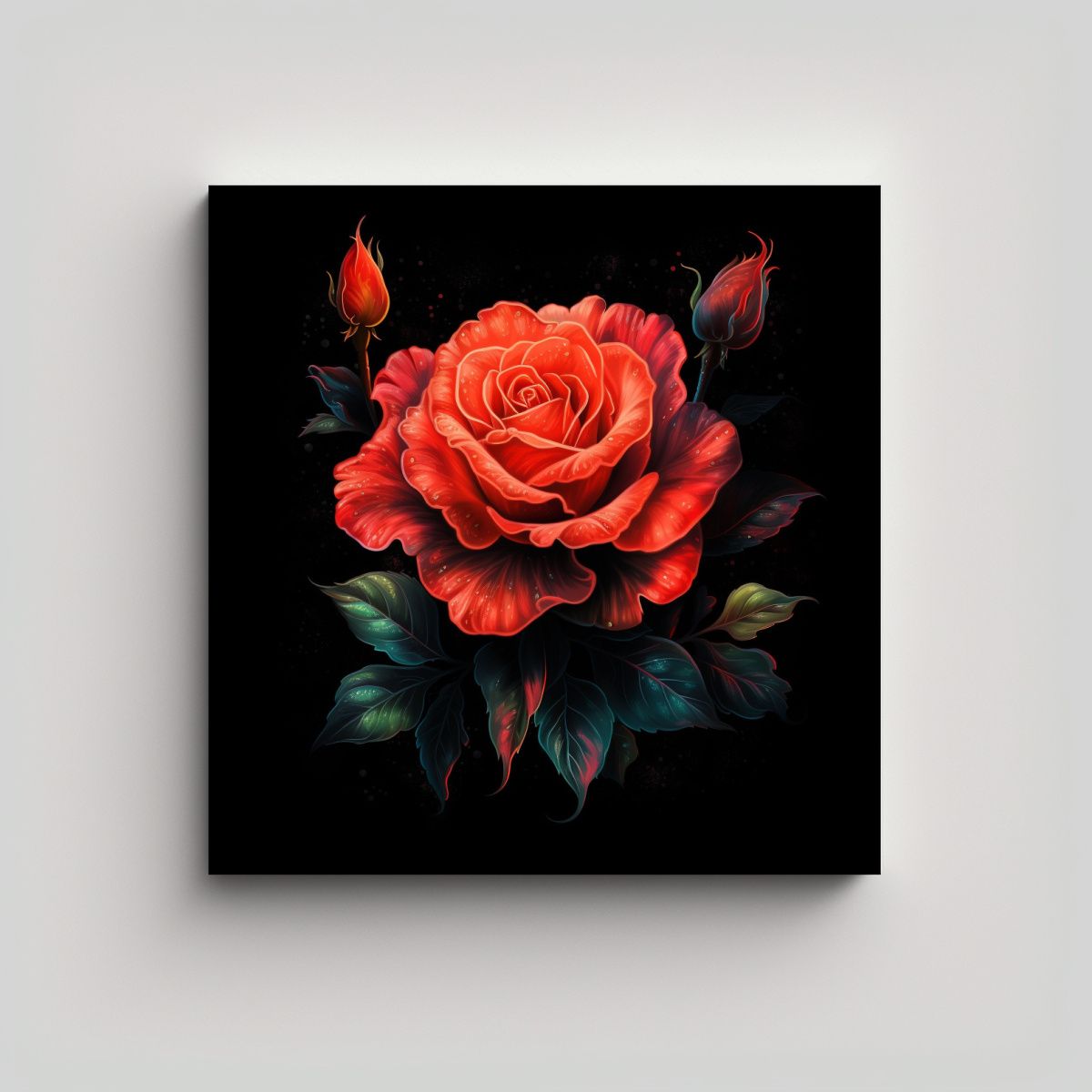 GENERICO - Ali Taylor Lienzo Conceptual Elegancia En Rojo Y 90x90 Cm