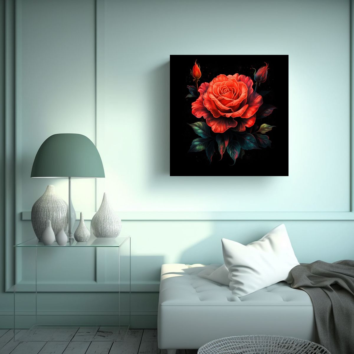 GENERICO - Ali Taylor Lienzo Conceptual Elegancia En Rojo Y 90x90 Cm