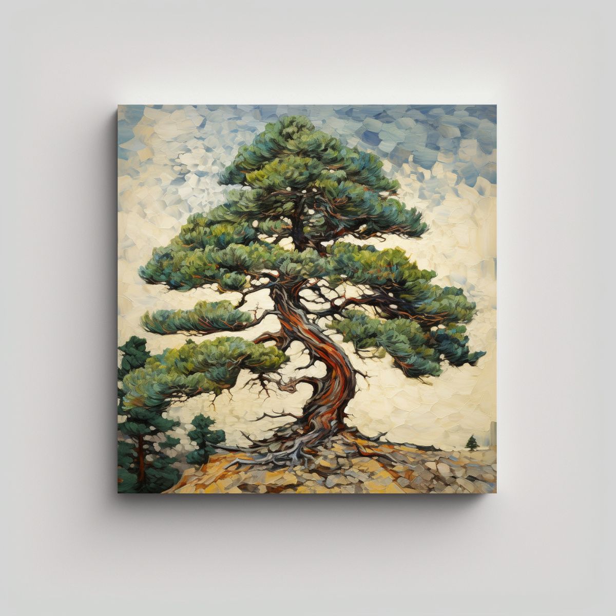 GENERICO - Lienzo De Tela Vintage Composición Equilibrada 70x70 Cm