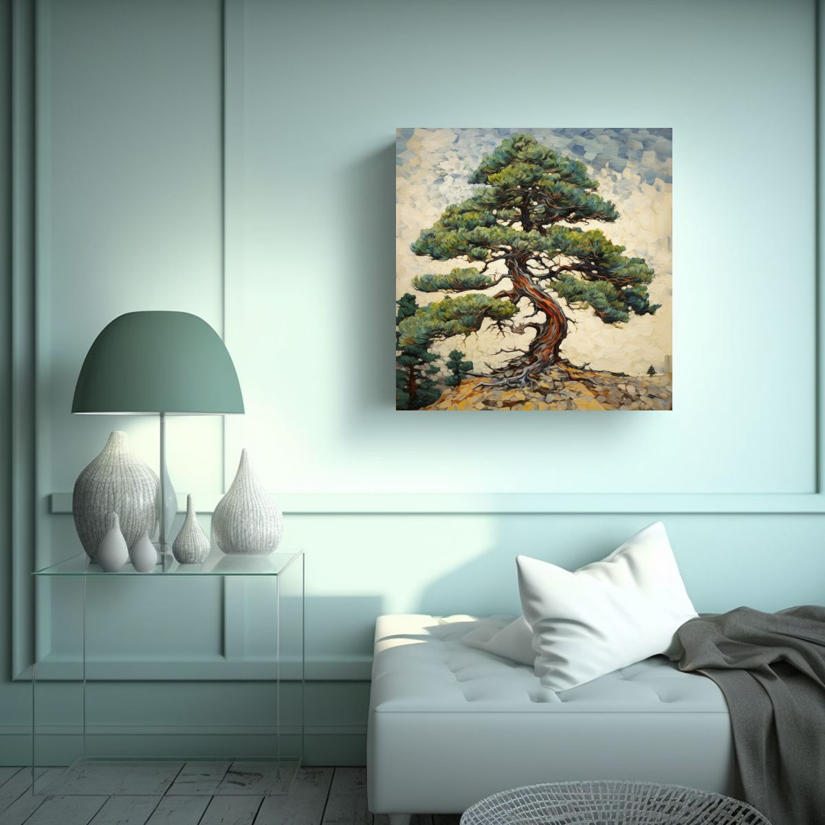 GENERICO - Lienzo De Tela Vintage Composición Equilibrada 70x70 Cm