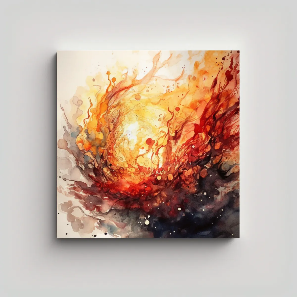 GENERICO - Pintura Decorativa De Acuarela Fuego Agua Con 90x90 Cm