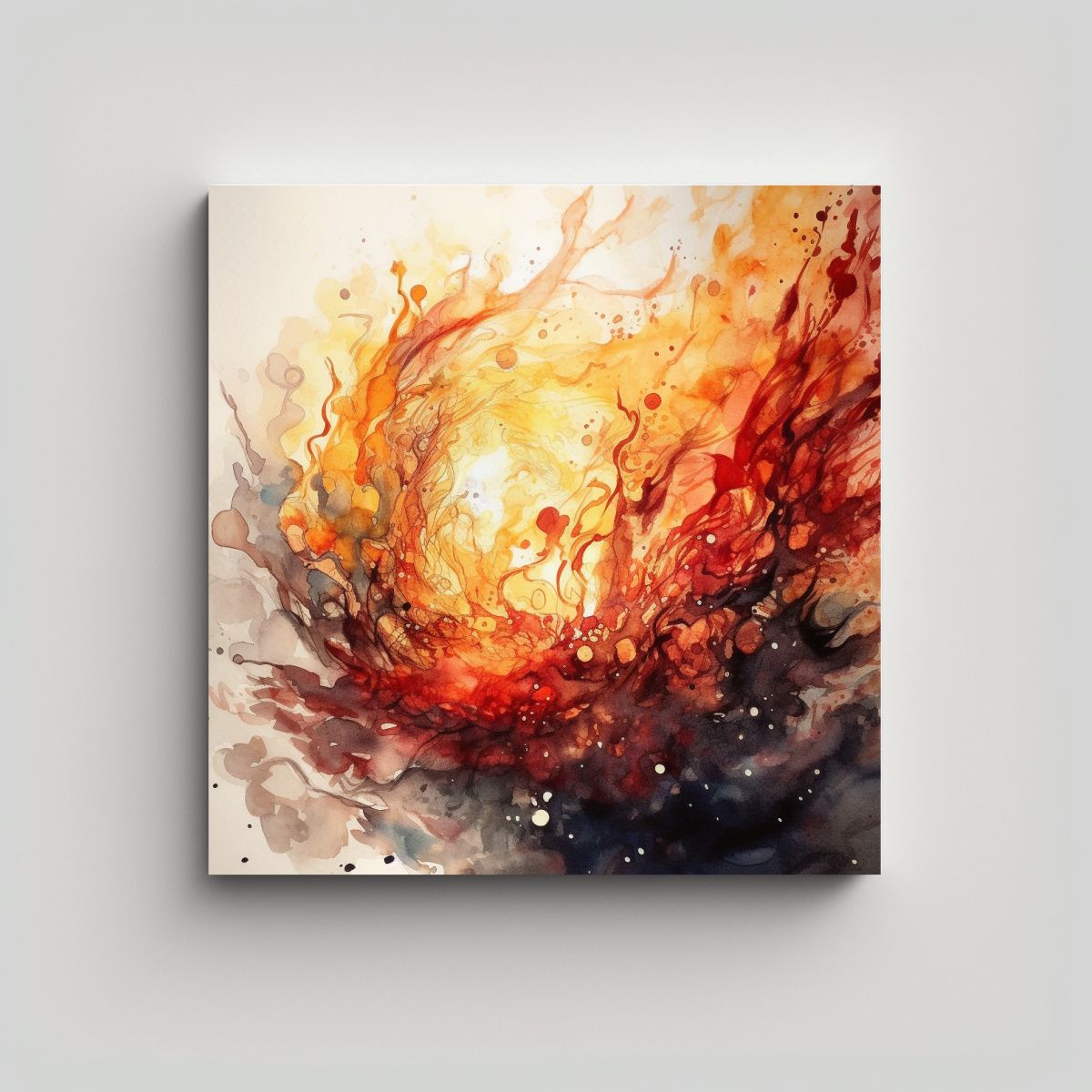GENERICO - Pintura Decorativa De Acuarela Fuego Agua Con 90x90 Cm