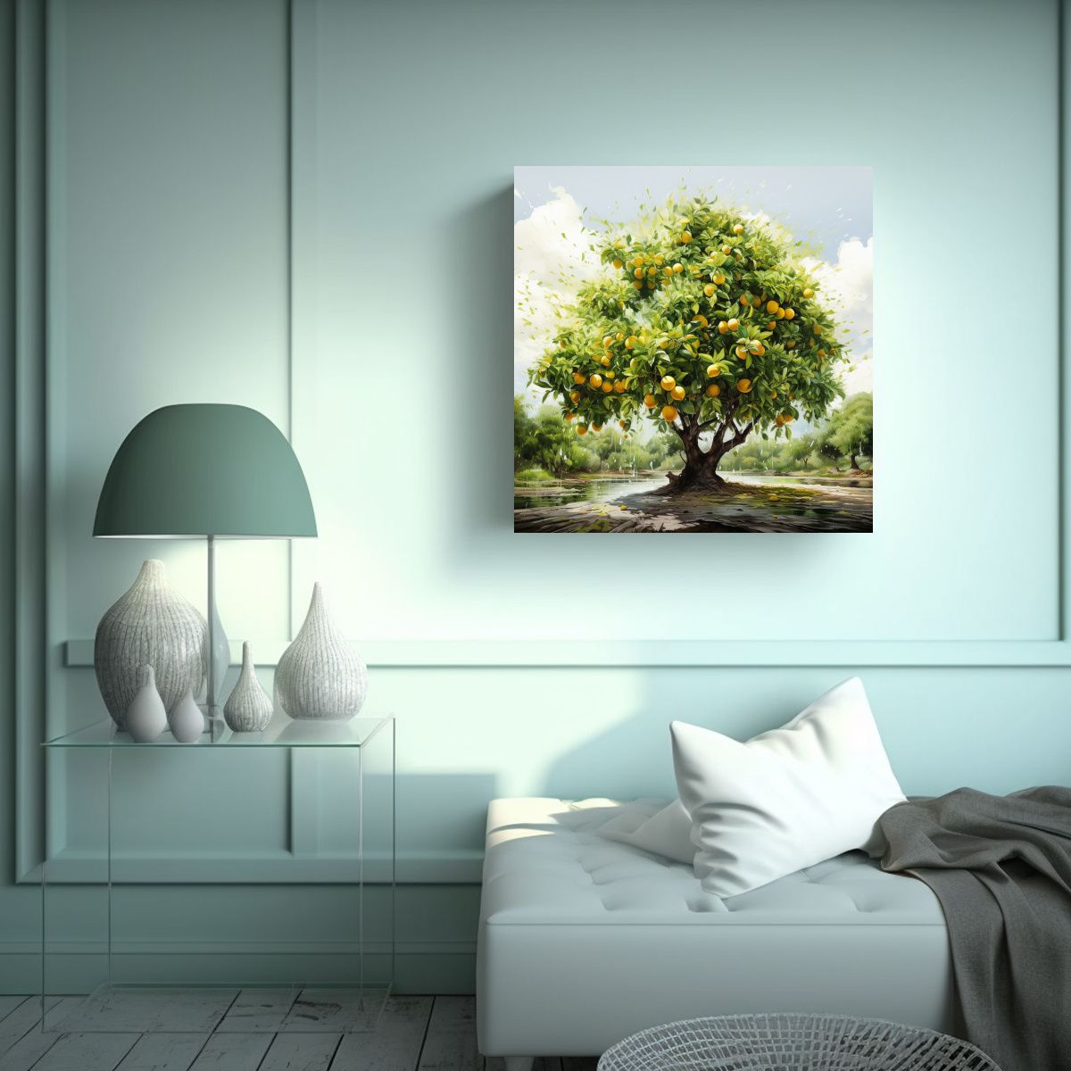 GENERICO - Pintura Abstracta De Acuarela De Interiores De Un 90x90 Cm