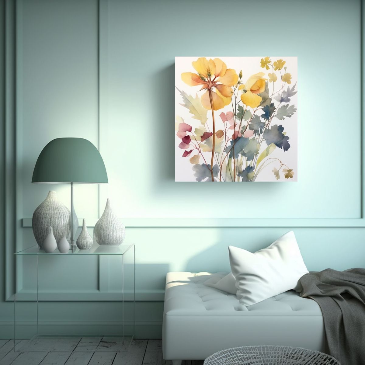 GENERICO - Cuadro Decorativo Canva Impactante En Acuarela 90x90 Cm.