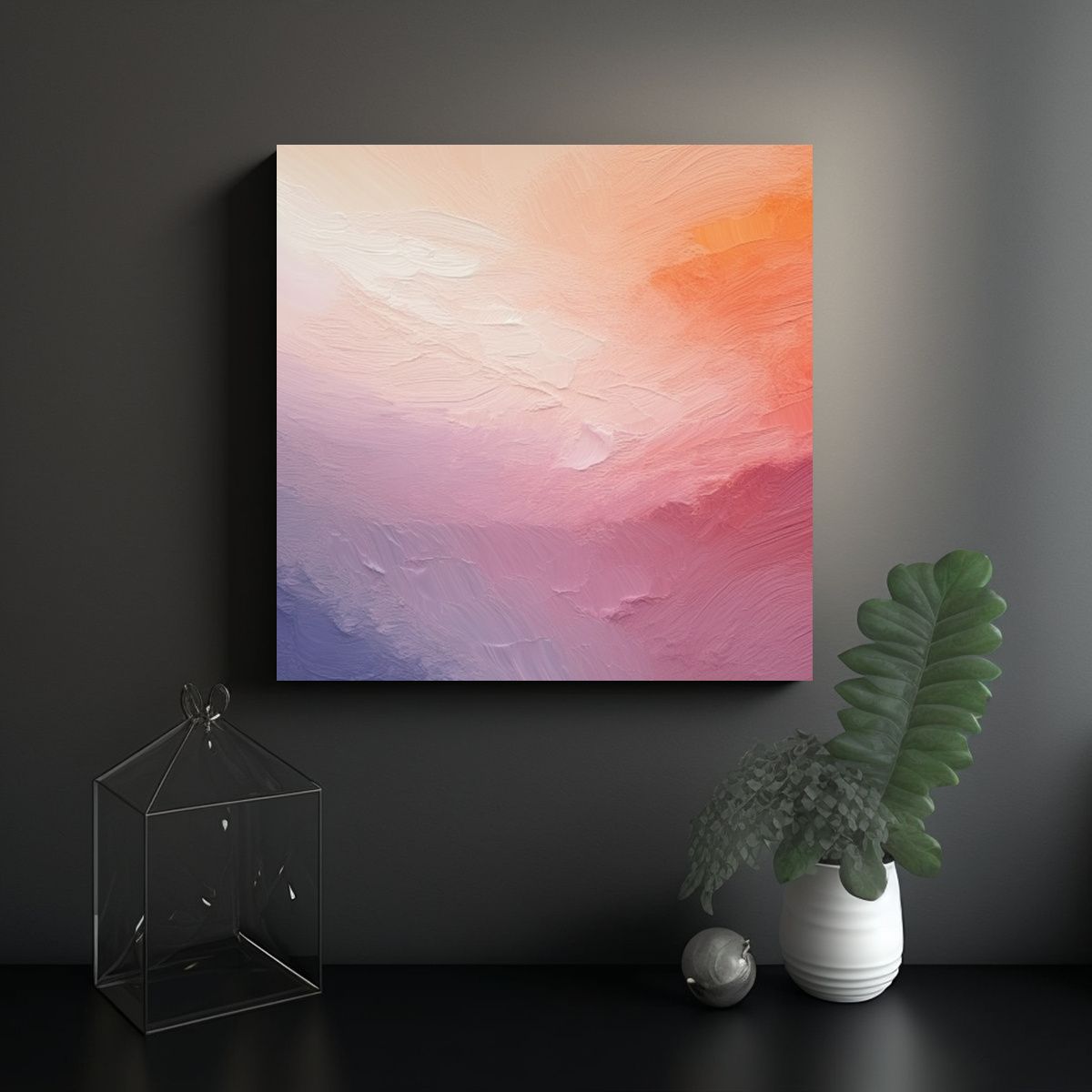 GENERICO - Pintura Al óleo Moderna En Lienzo Con Diseño De 70x70 Cm