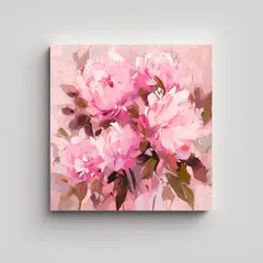 GENERICO - Cuadro Tela Sublimada Flores Adorables En Colores 80x80 Cm