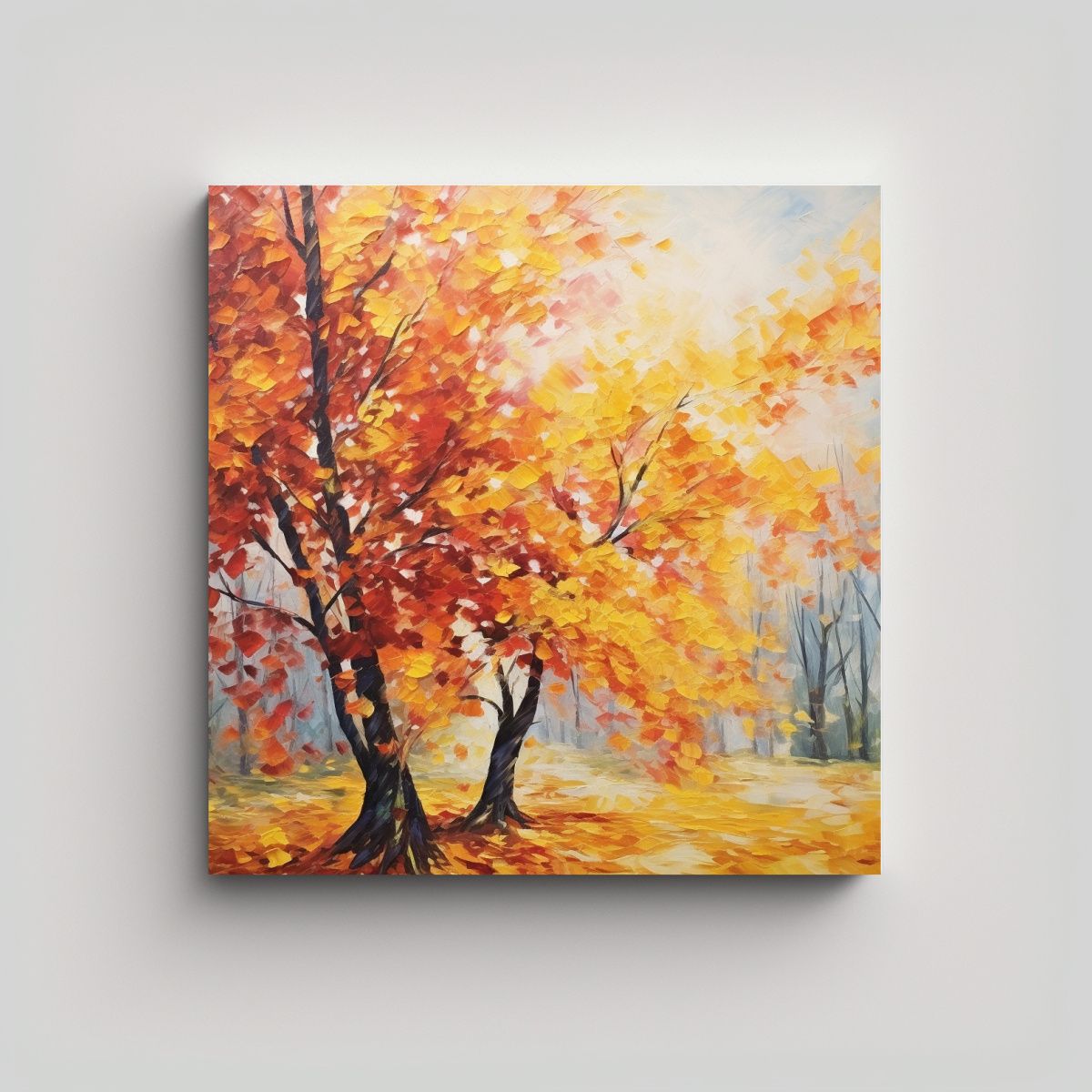 GENERICO - Pintura Abstracta De árboles De Arce Con Finas 70x70 Cm