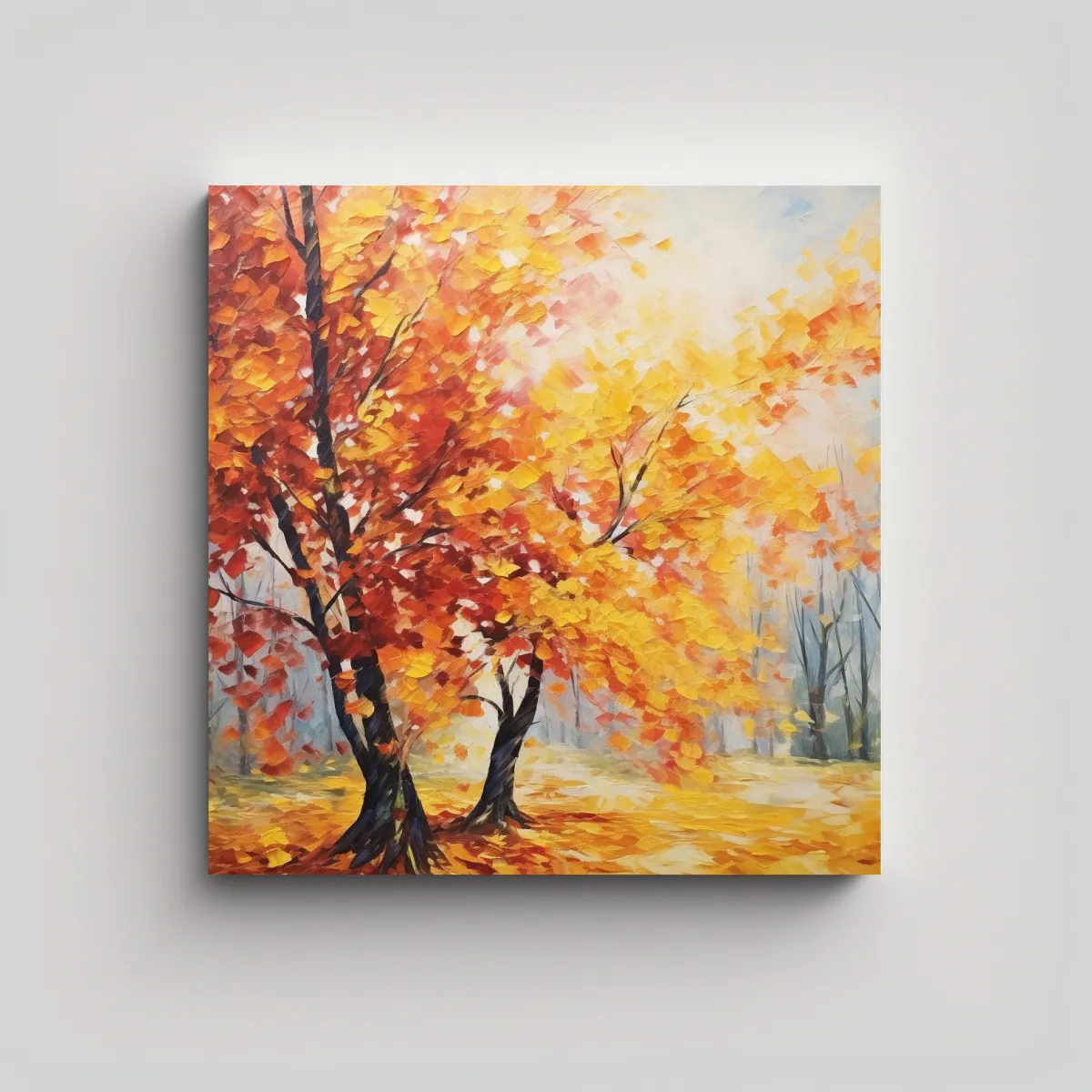 GENERICO - Pintura Abstracta De árboles De Arce Con Finas 70x70 Cm