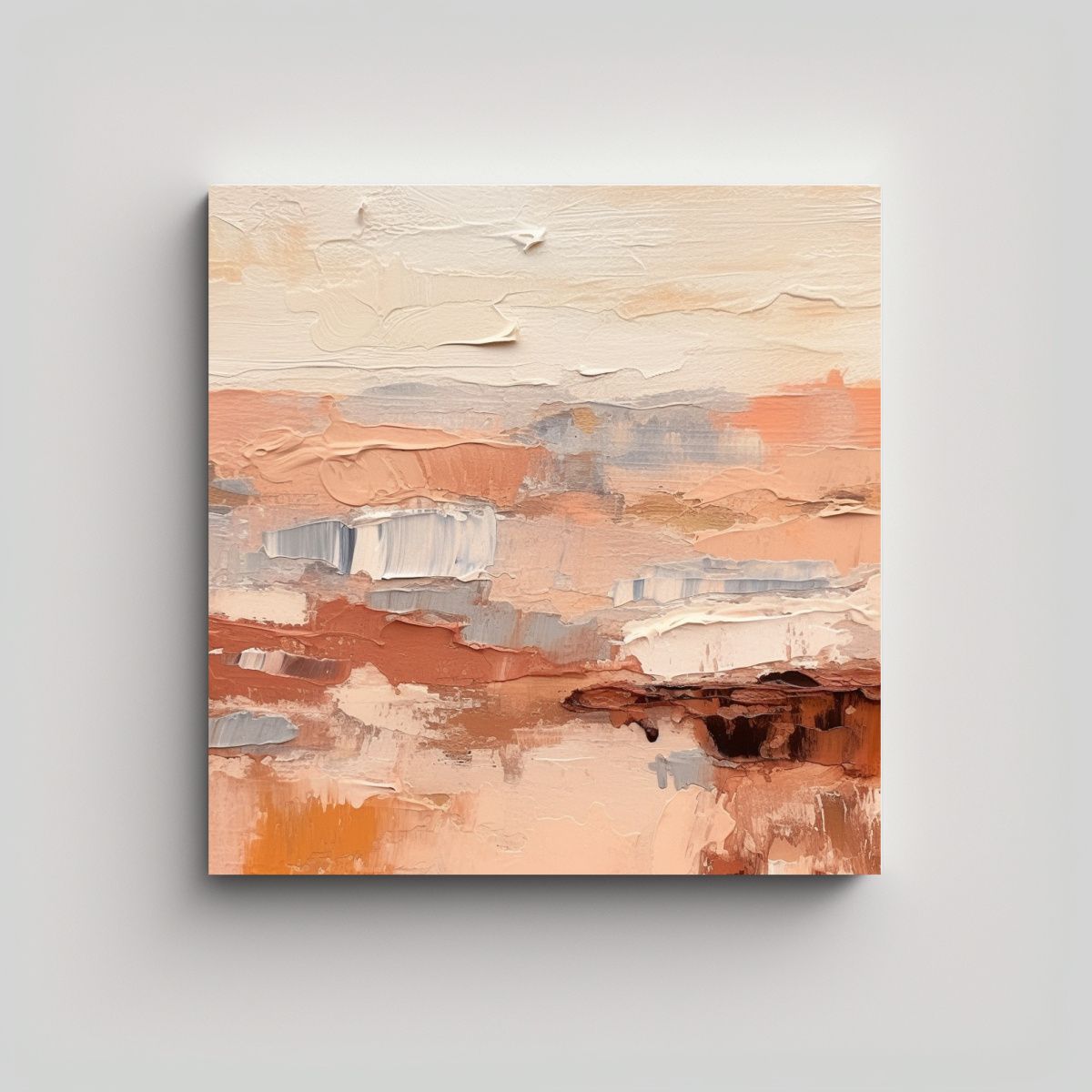 GENERICO - Pintura Abstracta Minimalista Del Desierto Sobre 80x80 Cm