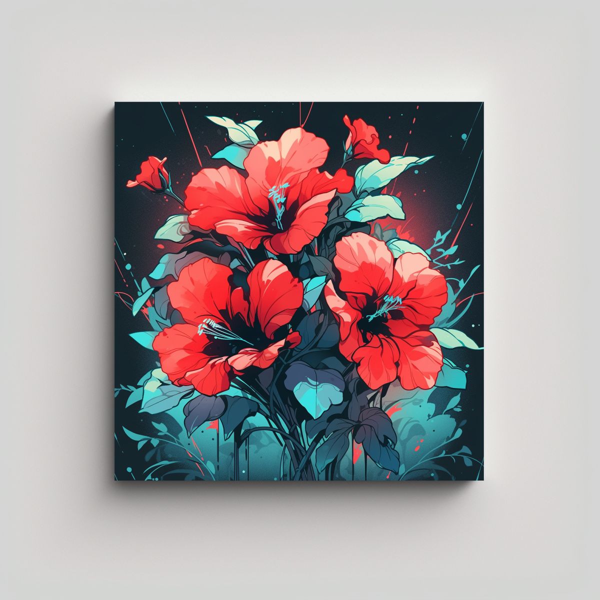 GENERICO - Pinturas Decorativas En Bastidor Neonoir Ambiente 90x90 Cm