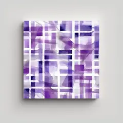 GENERICO - Cuadro En Bastidor Patrón A Cuadros Blanco Y 80x80 Cm