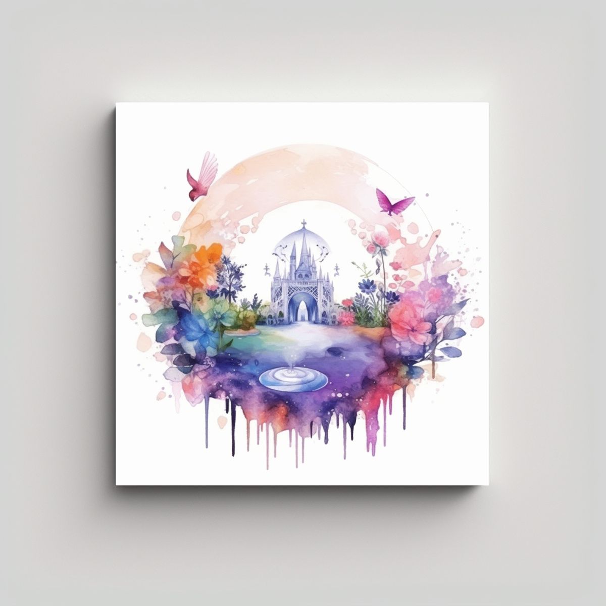 GENERICO - Paisaje Primaveral Realista Con Textura Mágica 80x80 Cm