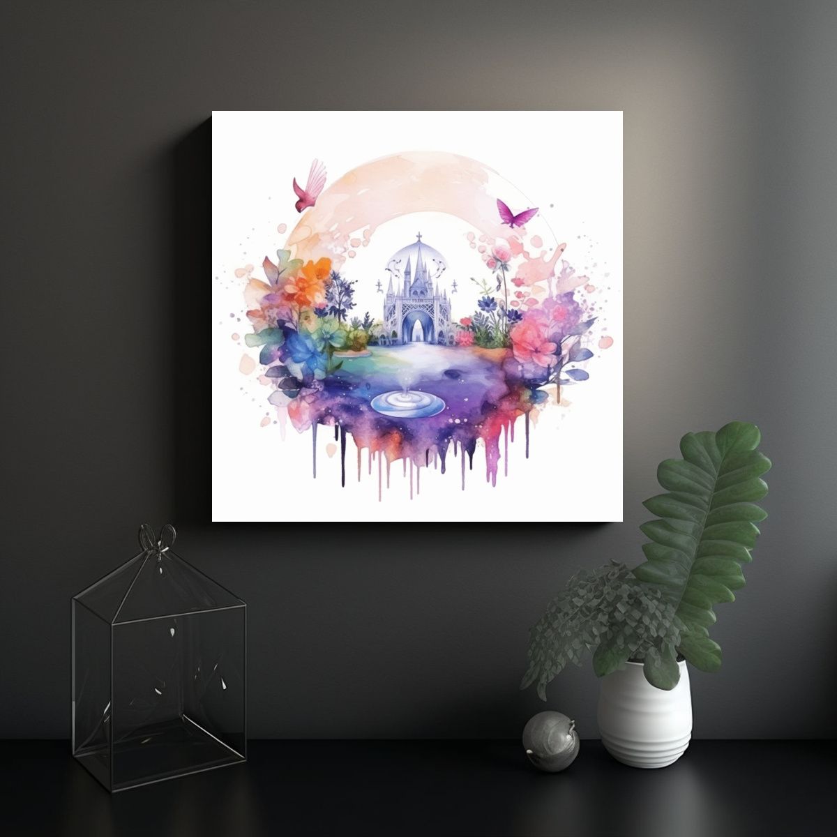 GENERICO - Paisaje Primaveral Realista Con Textura Mágica 80x80 Cm