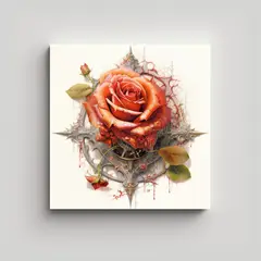 GENERICO - Arte Acuarela Detalles De Rosa Metaphysical 80x80 Cm.