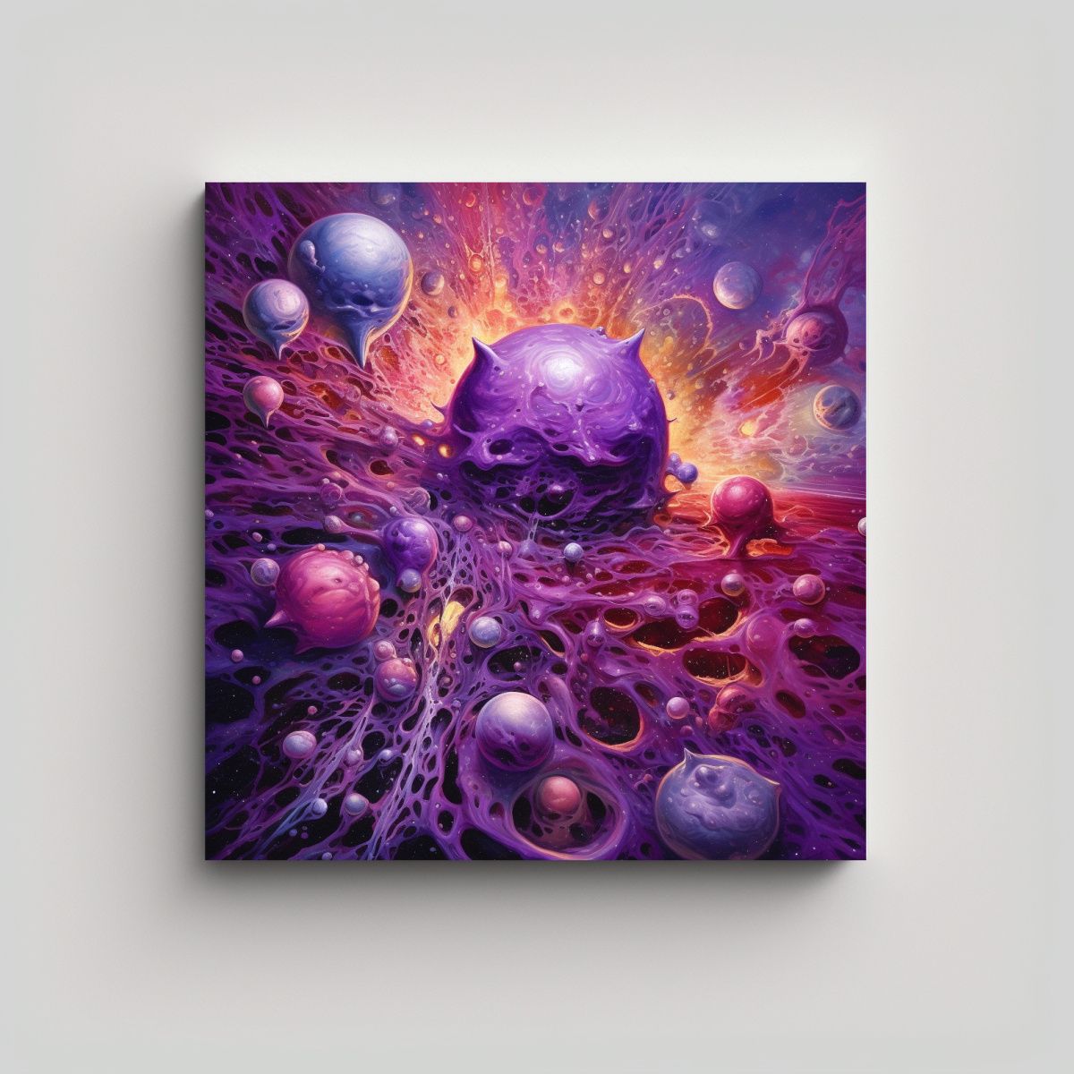 GENERICO - Cuadro Decorativo Morado Del Universo Venenoso 80x80 Cm.