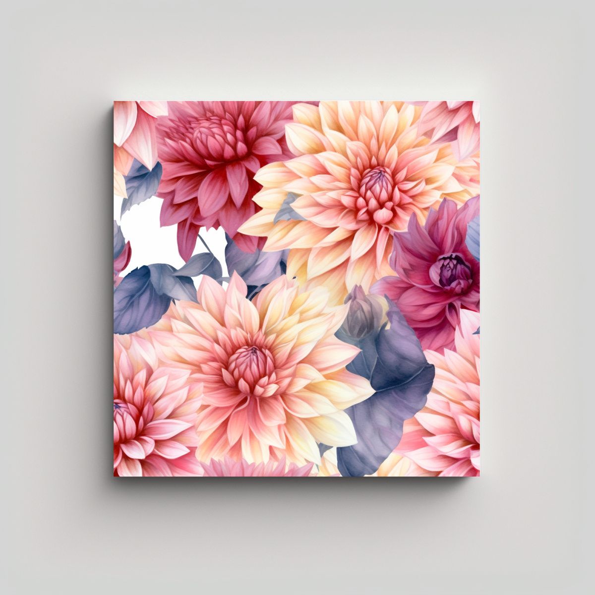 GENERICO - Diseño Seamless Mirella Dahlia Flores En Pleno 80x80 Cm