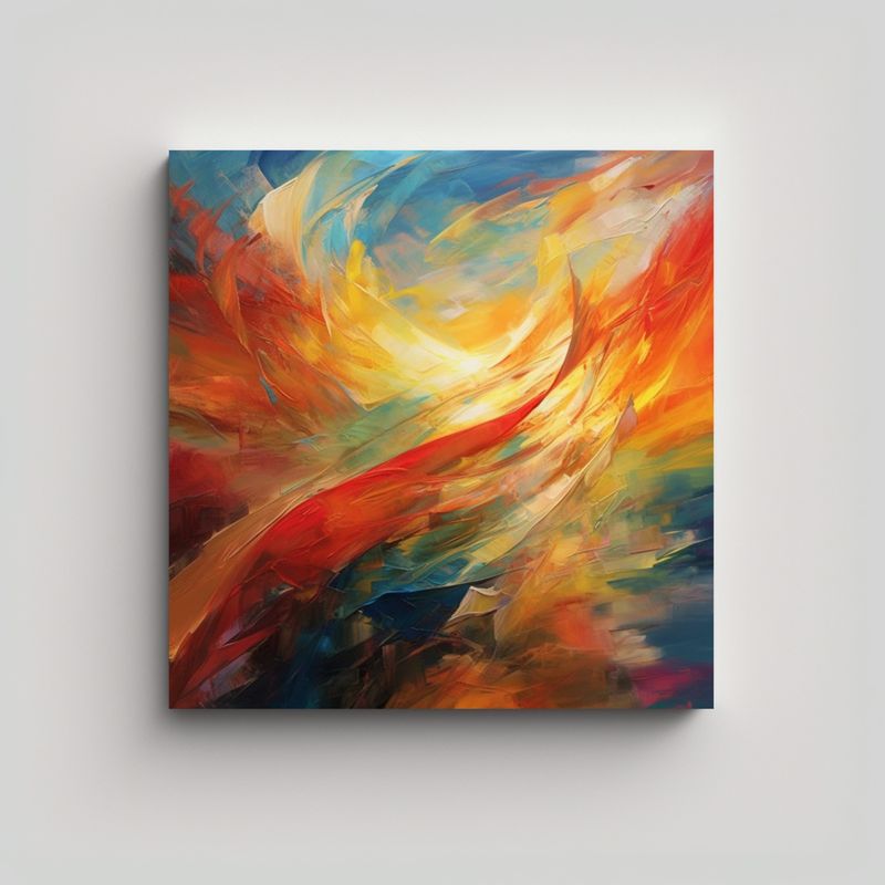 GENERICO - Pintura Abstracta Surrealista Luz Y Decoración 70x70 Cm