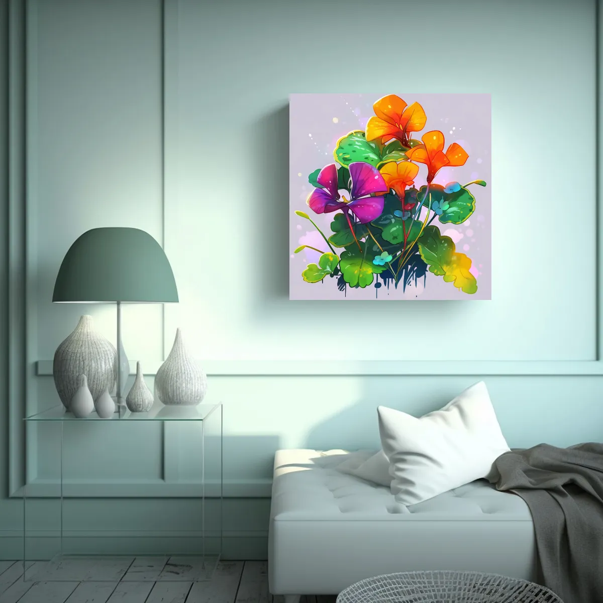 GENERICO - Pinturas De Decoración De Ambiente Neonoir Con 80x80 Cm