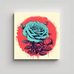 GENERICO - Cuadro Decorativo Red Rose Arte Único Para 90x90 Cm.